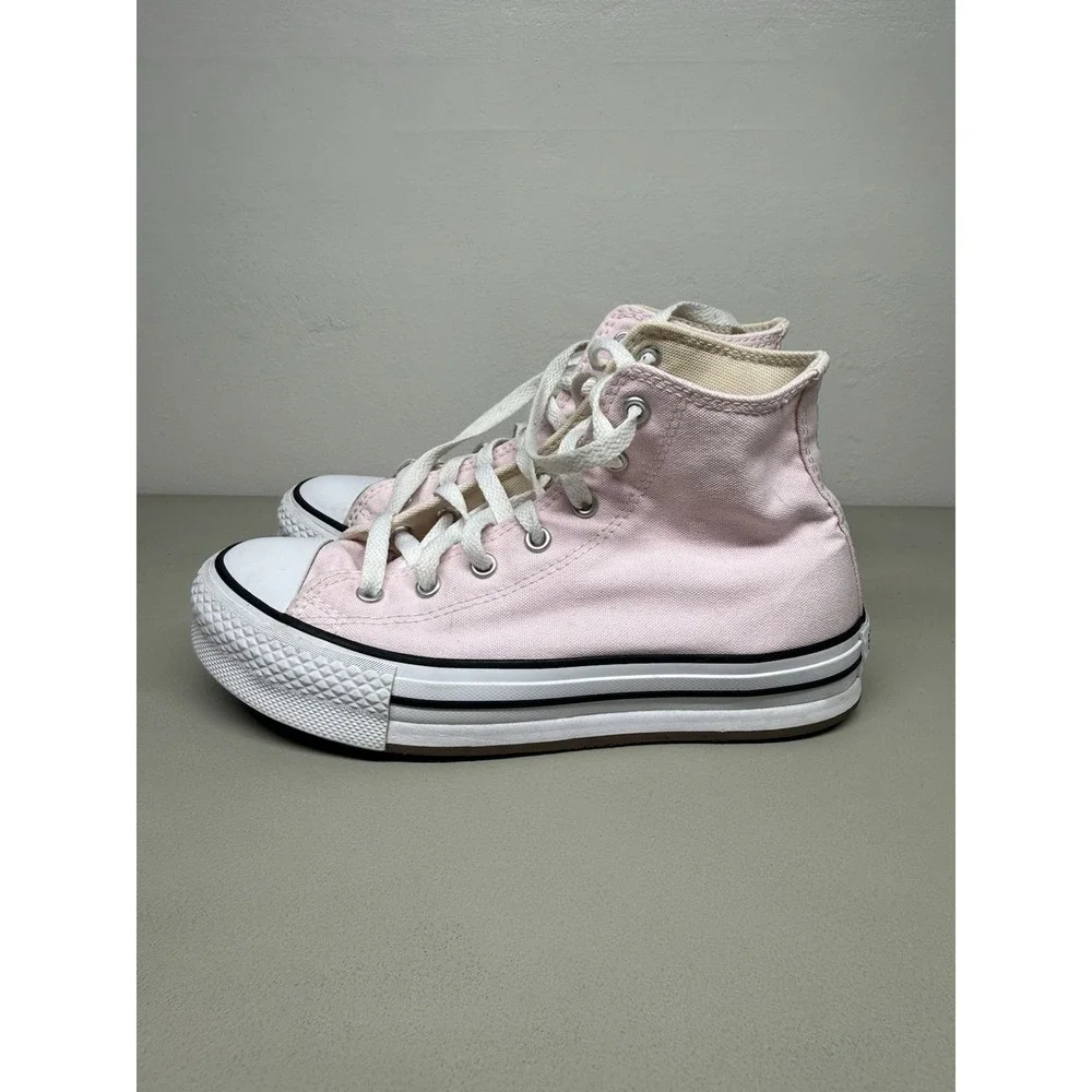Converse All Star Lift Platform High Big Kids Pink High Top Sneaker Size 5 Youth